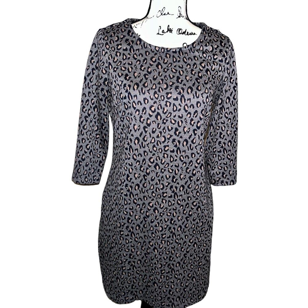 NICOLE MILLER ORIGINAL DRESS POCKETS 3/4 SLV GRAY BLACK PINK M Retail $180